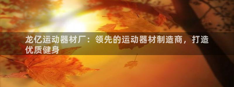 意昂体育3官方客服电话：龙亿运动器材厂：领先的运动器